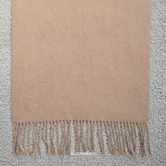 NWOT Tan Cashmere Scarf With Fringe - Picture 6 of 16